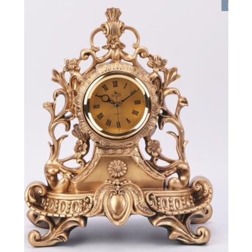 European table clock silent clock Creative fashion clock headstock Resin-vintage European timepiece home decoration crafts