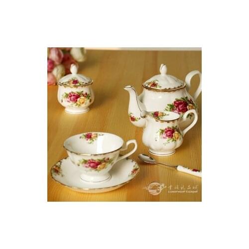 Bone China European tea set 15 pieces Jingdezhen ceramics English afternoon tea coffee set cup plate