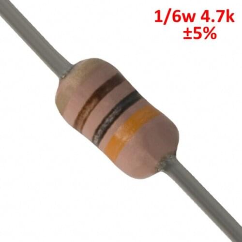 PHISCALE Carbon film resistor 4.7k 1/6w 0.167w 5% Tolerance 1000pcs