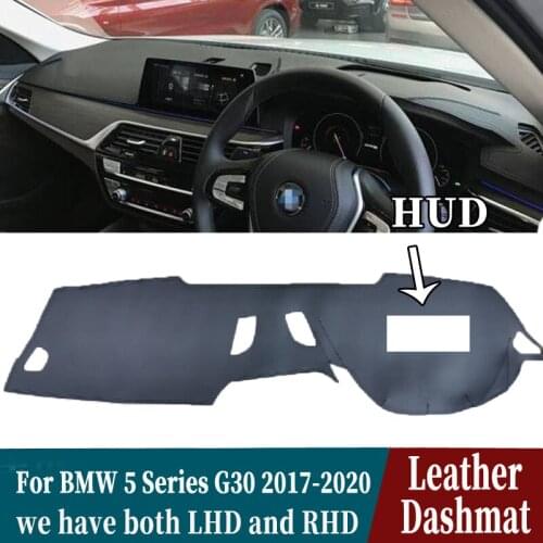 For BMW 5 Series G30 Wagon G31 520i 530i 540I M5 2017 2018 2019 2020 Leather Dashmat Dashboard Cover Pad Dash Mat Carpet styling