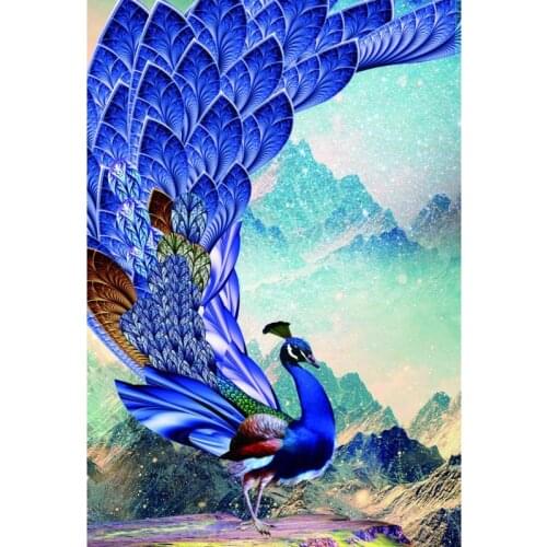 Round / square diamond mosaic picture needle thread diamond painting cross stitch purple peacock diamond embroidery FR822