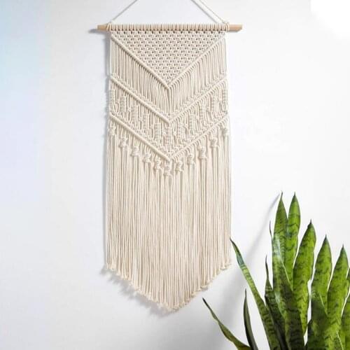Macrame Woven Wall Hanging Boho Chic Bohemian Room Geometric Tapestry Art Beautiful Apartment Dorm Room Decoration