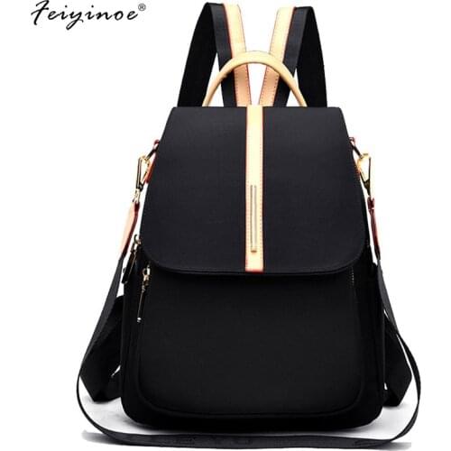 Fashion Women Backpacks Casual School Bags for Women 2021 Shoulder Bags Girls High Quality Waterproof for Teenager Black Zipper