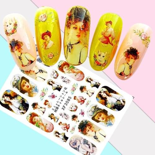 Cartoon Famous Person Big Nail Sticker Art Owl Tree Fashion Cute Nail Art Sticker Decal for Nail Art T DIY Nail Manicure Tips