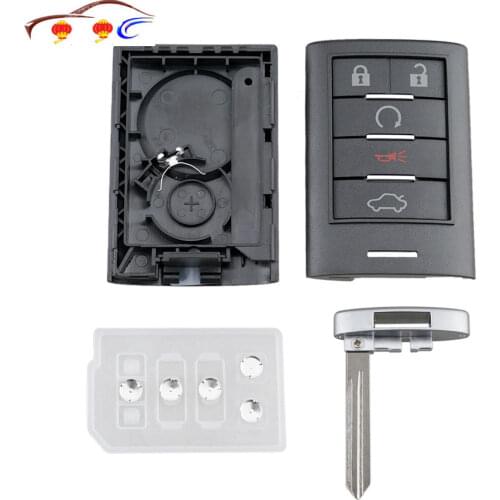 New Replacement Remote Car Key Shell Fob Case 5 Buttos With Small Key For Ca Dillac DTS CTS STS XTS Entry Key Cover Uncut Blade