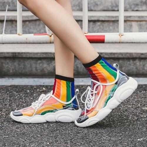 New Womens Socks And Socks Summer Thin Rainbow Street Fashion Trend Socks Strategic Inventory акції і розпродаж 99