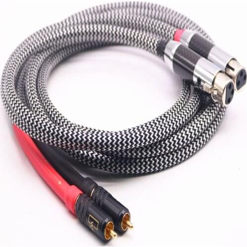 New Audiophile Audio Cable 2 RCA Male to 2 XLR HIFI Plug 3 Pin Female Interconnect cable HIF
