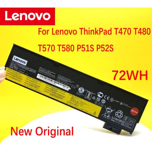 Original High Capacity 6600mAh 61++ Laptop Battery For Lenovo ThinkPad T470 T480 T570 T580 P51S P52S 01AV423 01AV424