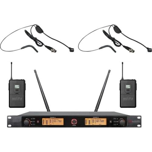 Bolymic professional dual channels microphone wireless UHF wireless Microphone headset