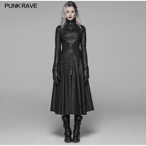 Женские длинные тренчи PUNK RAVE China At AliExpress
