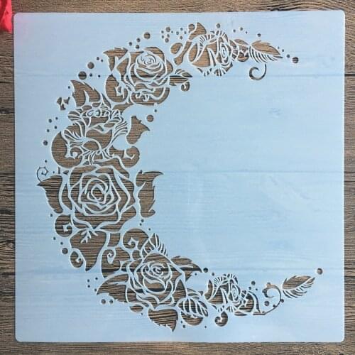 30 * 30cm size diy craft mandala moon mold for painting stencils stamped photo album embossed paper card on wood, fabric,wall