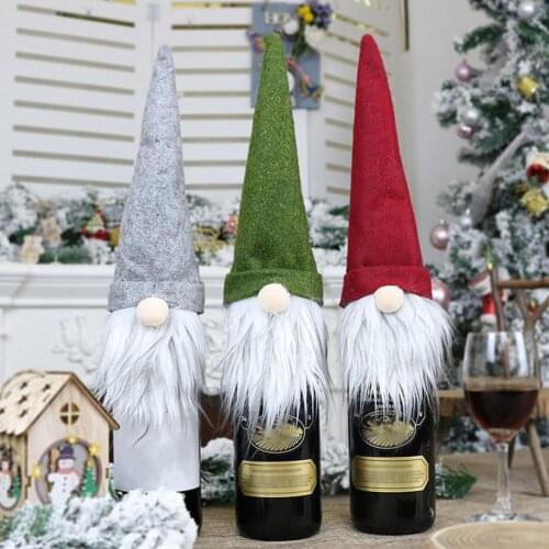 Christmas Faceless Doll Wine Bottle Case Nordic Land God Santa Claus Champagne Wine Bottle Cover Gift Bag Decoration