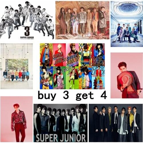 K-POP Super Junior /SJM Posters Music Wall Stickers White Coated Paper Prints Clear Image Home Decoration Home Art Brand