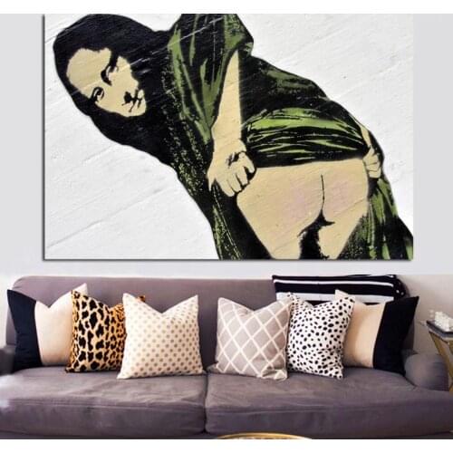 Street Pop Art Norway Graffiti Stavanger Monalisa Canvas Art Figure Painting Posters and Prints Wall Picture for Living Room