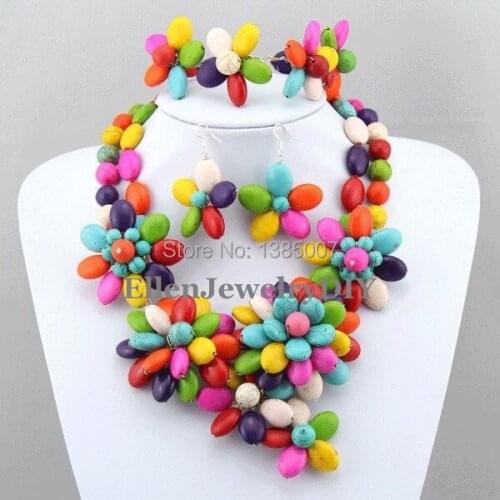 Splendid Nigerian Costume Multicolor hot Jewelry Set,,New Fashion hot Necklace,Bridesmaid Necklace,Wedding Gift