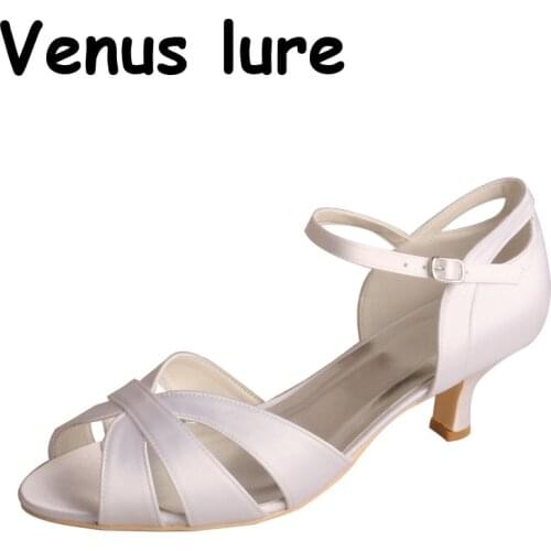 23 Colors Wedding Heels for Bride Chunky Heel White Summer Sandals 5cm
