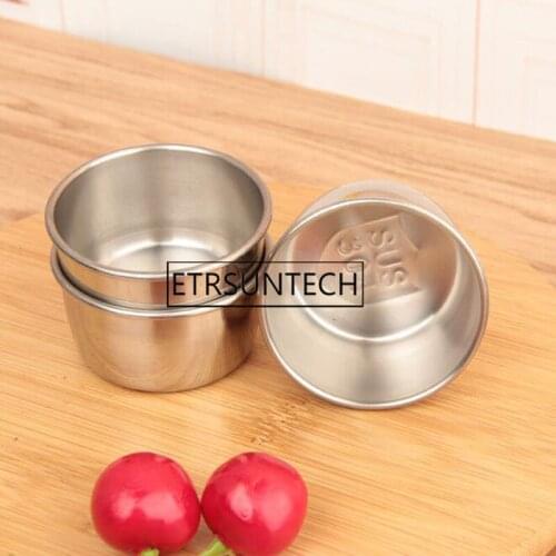 300pcs Stainless Steel Sauce Cup Reusable Tomato Sauce Container Dipping Bowl for Fast Food Restaurant Bar Home