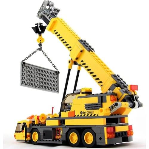 380Pcs City Crane Truck Engineering Vehicle Construction Building Blocks Assembly Bricks Educational Toys for Children