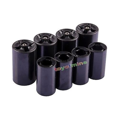 4pcs Converter AA to C Size Battery + 4pcs Adapter AA to D Size Switcher Holder