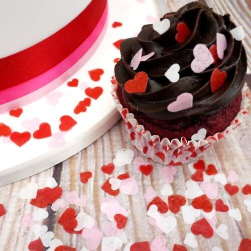 Valentines Day 400pcs/lot Heart pattern Edible Paper Wafer Cake Toppers,Edible Paper For Cakes Decoration Party Supply