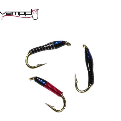 Vampfly 8PCS #12 #18 Epoxy Buzzer Midge Nymphs Fly Lake and Pond Angling Fishing Lure Bait for Trout Fishing