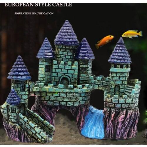 Fish Tank Landscaping European Castle Simulation Retro Castle Aquarium Decoration Ancient Building Fish Hiding Hole