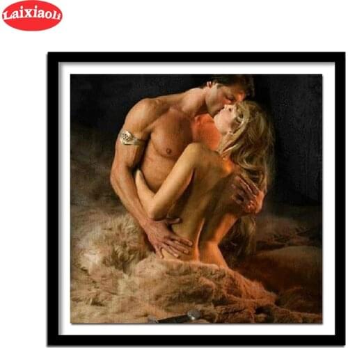 Diamond Painting Sexy romantic couple kissing Full Drill Square DIY Diamond Embroidery Cross Stitch Mosaic round Home Decor