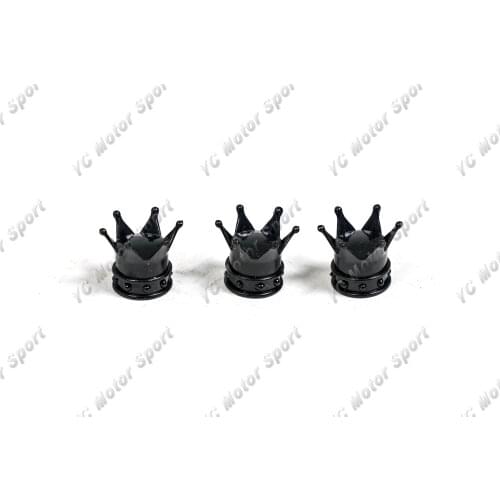 Car Accessories Free Shipping 4pcs/set Black ABS King Queen Crown VALVE CAPS Tire Wheel Stem Universal Car Truck