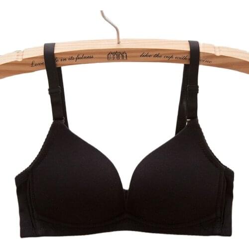 One Piece Push Up Bra 70-85 A Cup For Sweet Girls Cute Bralette Cotton Ultrathin Brassiere Underwear Pink Green Nude Black