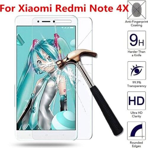 For Xiaomi Redmi note 4x 4 x note4x 5.5 inch (not Full cover) Tempered Glass Screen Protector 2.5D On Protective Guard Film Case