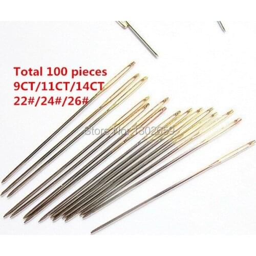 Available Total 100 Pieces Cross Stitch Needlework Embroidery Needle