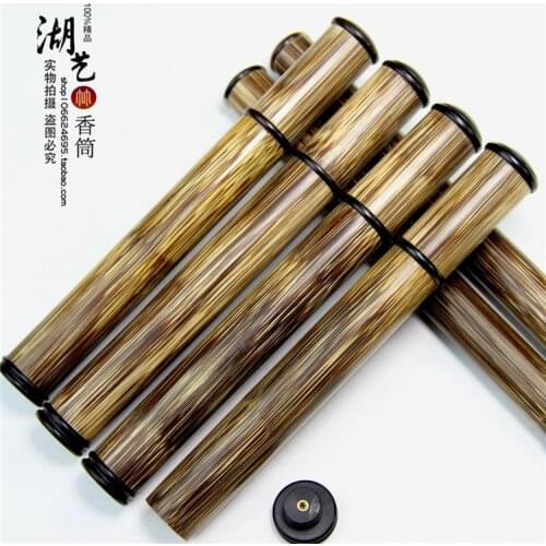 Ebony brief paragraph mouth sweet pull cylinder with fragrant incense seat joss stick tube teachers appliance bamboo crafts