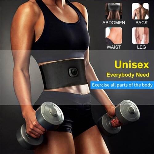 EMS Wireless Muscle Stimulator Abdominal Toning Belt Muscle Toner Body Muscle Fitness Trainer For Abdomen Arm Leg Unisex