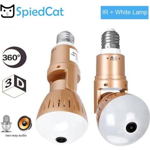 HD 360 Degree Panoramic Fisheye Mini Lens Wireless WiFi IP P2P Night Vision Smart Bulb Home Baby Security Surveillance Camera