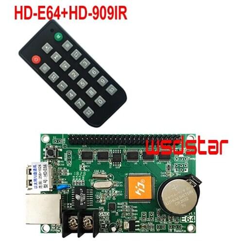 HD E64 HD-E64+HD-909IR IR remote LED controller 1*50Pin USB LED control card Single & Dual Color LED control card