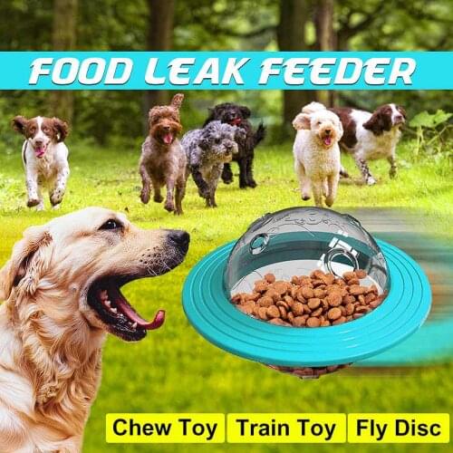 Pet Dog Toys Bite-resistant Flying Disc Chew Toy Leak Food Feeder Balls Platter Dog Training Interactive Toy Dog Game Supplies