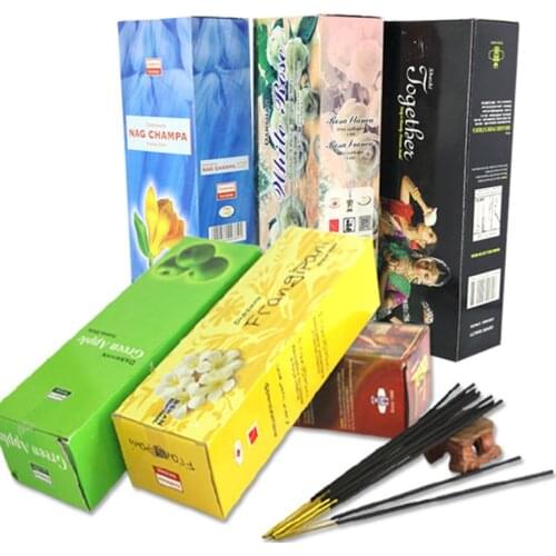 India Imported Sandalwood Aroma Incense Stick Indoor Aroma Sleep Health Incense Home Decor Rose Jasmine Fragrance Aromatherapy