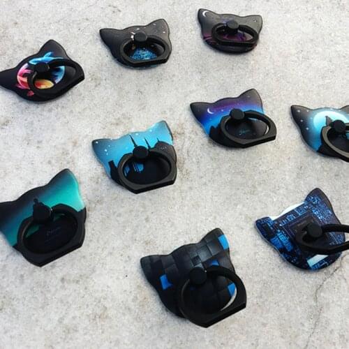 Cartoon Finger Ring Phone Socket Stand Luminous Effect Interesting Night Luminous Ring holder Glow in the Dark Ring Stand Holder