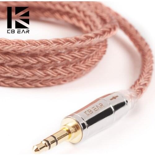 KBEAR 16 core copper cable With 2.5/3.5/4.4 Earphone Cable For KB06 C10 ZS10 TRN V90 BA5 BLON bl03 CCA C12 KZ ZSX QDC Tri i3