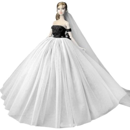 Princess Wedding Dress for 11.5" Doll Clothes Outfits Party Gown Fluffy Dresses Doll Dress