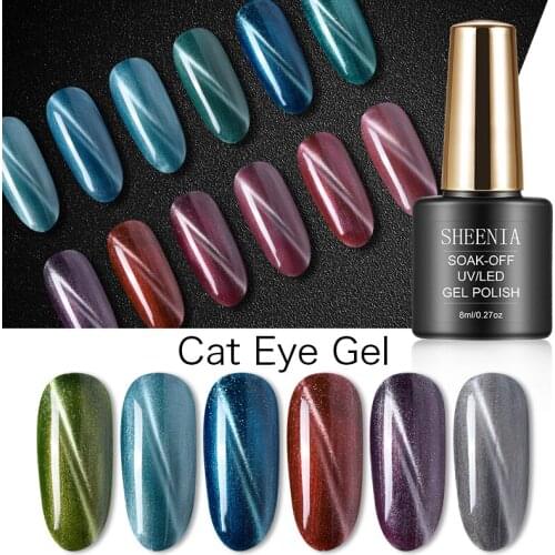 We free Magnetic Stick 8ml Gel Nail Polish Cat Eye Nail UV Gel Holographics Laser Glitter Varnish Nail Art New Arrival 2021