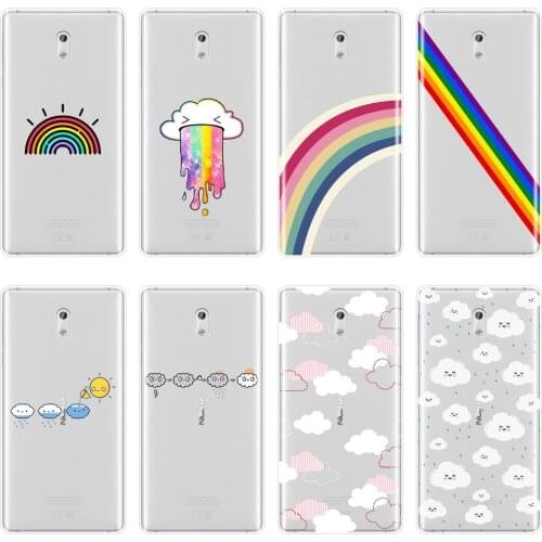 TPU Soft Back Cover For Nokia 1 2 3 5 6 8 Funny Kawaii Cloud Rainbow Cartoon Cute Phone Case Silicone For Nokia X6 7 Plus