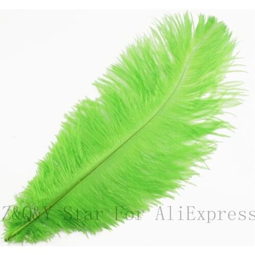 Natural 10-100PCS ostrich hair 40-45CM (16-18 inches) dyed fruit green DIY craft jewelry decoration jewelry clothing feather