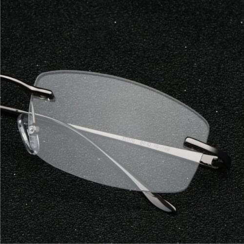 New Business Mens Glass Frame Short Leg Simple Cutting Glass Frame Myopia Glasses Men Optical Rimless Eyeglass Frames
