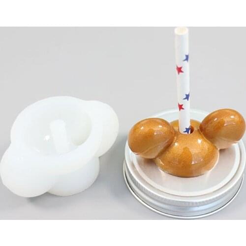 New Adorable Mickey straw toppers Silicone mould different styles chocolate sugar silicone molds DIY baking tools baking supplie