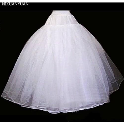 Wholesale Wedding Accessories 2021 Ball Gown Basic Petticoat for Wedding Dress White Long Underskirt for Girls Skirt