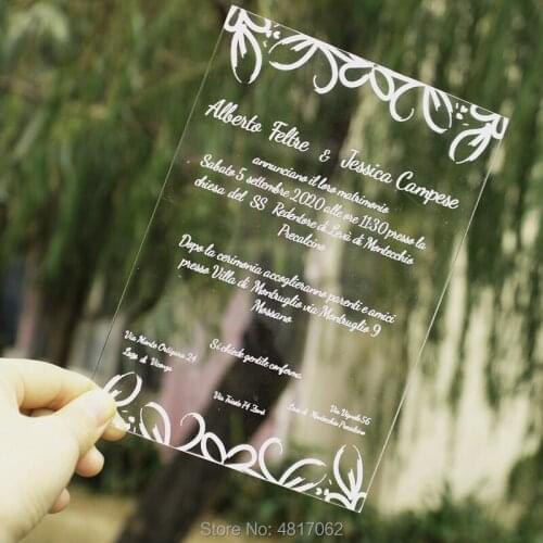 Transparent Acrylic Invitation, Wedding Mirror Invitation, Baptism Invitation, Wedding Invitation