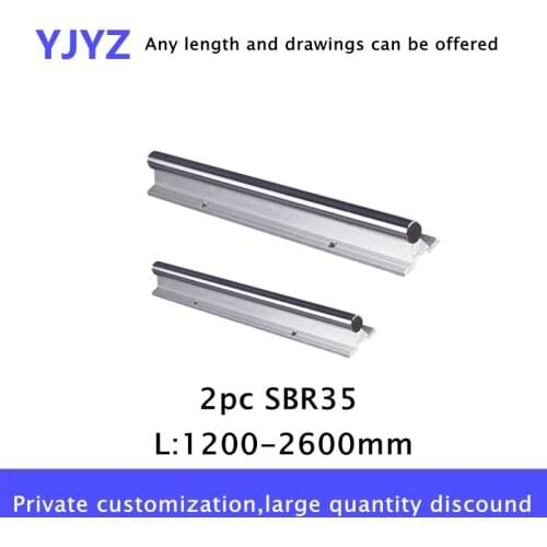 Factory direct sales SBR35 lengthened linear guide rail optical axis aluminum bracket cylindrical guide 1200~2600mm