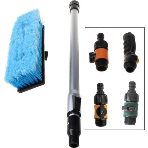 A0NE Car Flow-through Wash Brush Telescoping Handle Soft Cleaning Head RV Wash Trailer