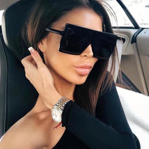 Fashion Gradient Oversized Women Sunglasses Square Brand Designer Big Frame Sunglasses For Female Vintage Female Eyewear UV400